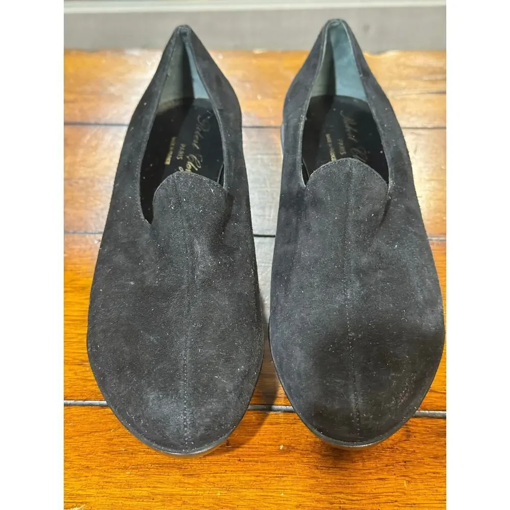 ROBERT CLERGERIE NALOH Black Loafers Suede Platform size 5.5